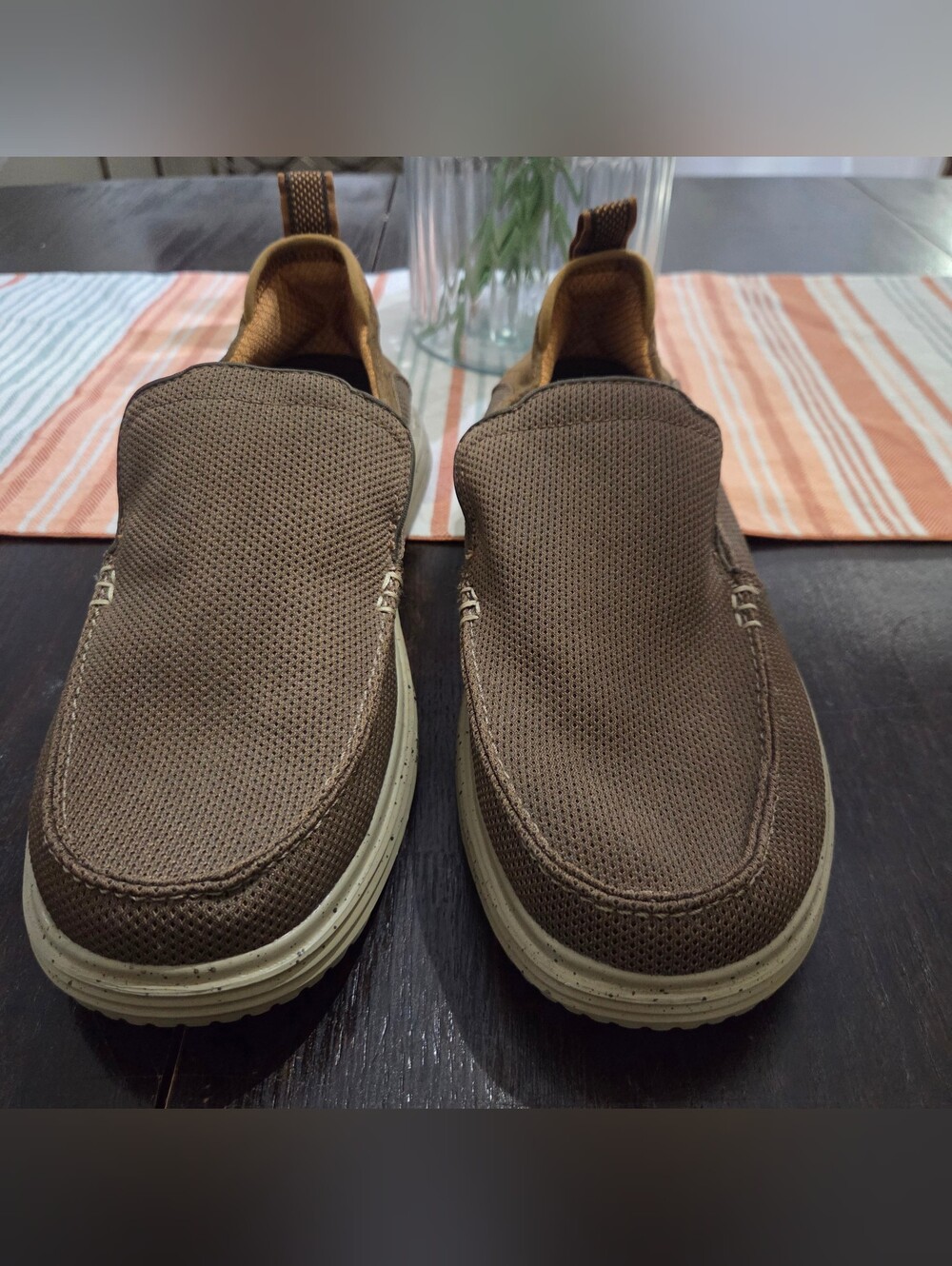 Skechers Men's Brown Slip-On Mesh Loafers